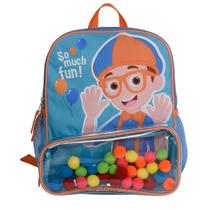 Mochila Infantil Blippi com Som - Bolso Frontal e Laterais - Alças Ajustáveis