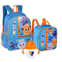 Mochila Infantil Bolofofos De Costas Com Lancheira E Copo 360ml Perfeita Para Escola Passeios Creche E Volta Às Aulas