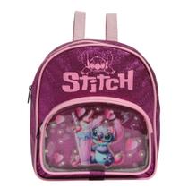 Mochila Infantil Bolsa Feminina Lilo E Stitch Costas Pequena