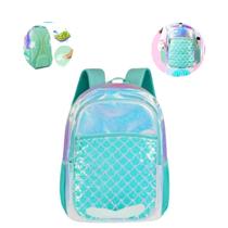 Mochila Infantil Boneca Princesa Sereia De Costas Mochila Infantil Boneca Princesa Sereia De Costas
