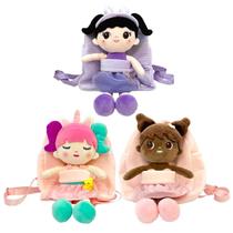 Mochila Infantil C/ Alca Boneca Fofinha Sortida Caa Toys CAA0071