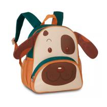 Mochila Infantil Cachorro Laranja com Alças e Bolsos 17L