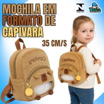 Mochila Infantil Capivara 35cm Pelúcia Macia Escolar