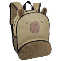 Mochila Infantil Capivara Pelúcia Escolar 12L Reforçada Unissex DLui