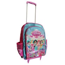 Mochila infantil carrinho de rodinhas Mochilete Princesas da Disney infantil escolar meninas rosa