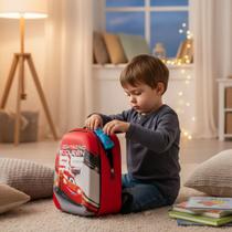 Mochila Infantil Cars McQueen Vermelha Tamanho P Escolar Lancheira Resistente Mochila Infantil Cars McQueen Vermelha Tamanho P Escolar Lancheira Resistente