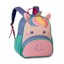 Mochila Infantil Com Alças Unicórnio Rosa e Roxo - Escolar - Clio Pets