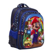 Mochila Infantil Com Led Super Mario Herói Desenho Costas