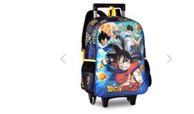 Mochila Infantil com Rodinha Dragon Ball Z G Azul e Laranja - Clio