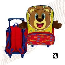 Mochila Infantil Com Rodinha Escolar Para Criança Com Bolsos Modelo Ursinho Rena Cachorro Borboleta Mochila Infantil Com Rodinha Escolar Para Criança Com Bolsos Modelo Ursinho Rena Cachorro Borboleta