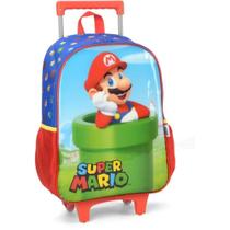 Mochila Infantil com Rodinha Super Mario BROS G Azul Mochila Infantil com Rodinha Super Mario BROS G Azul