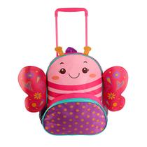 Mochila Infantil com Rodinhas - Borboleta Rosa - Clio Pets