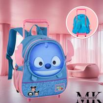 Mochila Infantil Com Rodinhas Stitch Tsum Escolar Creche