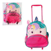 Mochila Infantil Com Rodinhas Unicórnio - Rosa