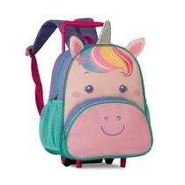 Mochila Infantil Com Rodinhas - Unicornio Roxo-Clio Pets - Clio Pets