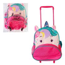 Mochila Infantil Com Rodinhas Unicórnio - Roxo