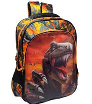Mochila Infantil Costa Media Dino Dinossauro Trex 40CM Porta Garrafinha Escolar