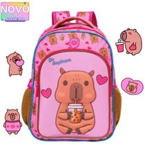 Mochila Infantil Costas 3D Capivara Alto Relevo Tamanho Grande Escolar 2026