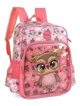 Mochila Infantil Costas Coruja Corujinha Transparente Grande