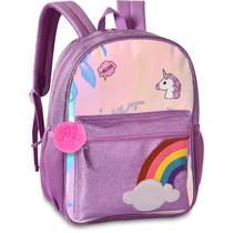 Mochila Infantil Costas Menina Unicornio Glitter Escolar