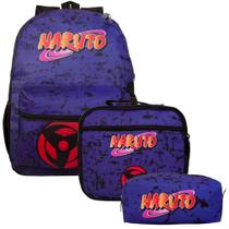 Mochila Infantil Costas Naruto com Lancheira Roxa Toys 2U