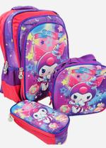 Mochila Infantil De 3d Alto-relevo Com Lancheira E Estojo