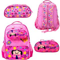 Mochila infantil de costas 18 L Escolar O show da Luna com Estojo