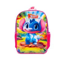 Mochila Infantil De Costas Blue Friend 13 Litros Com Bolsos