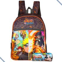 Mochila Infantil De Costas + Estojo Naruto Shippuden Guerra