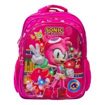 Mochila Infantil De Costas Personagem Amy Sonic C/ Led