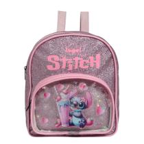 Mochila Infantil De Costas Stitch Feminina Tam P Cor Rosa