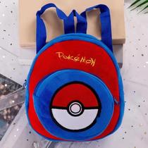 Mochila Infantil de Pelúcia Pokémon Pikachu - Bolsa Escolar com Design Pokebola