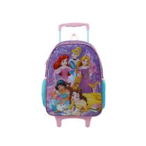 Mochila Infantil de Rodas das Princesas Lilás - Xeryus