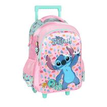 Mochila Infantil De Rodinhas Stitch, Rosa - Luxcel