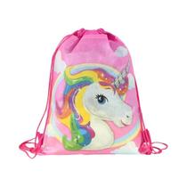 Mochila Infantil De Unicórnio Em TNT Com Cordão, Sacola De Armazenamento Para Presente De