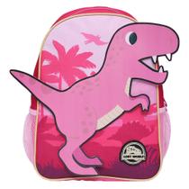 Mochila Infantil Dino Em Poliéster Rosa - Yins