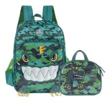 Mochila Infantil Dinossauro Grande Costas Lancheira Up4you - luxcell