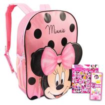 Mochila Infantil Disney Minnie Mouse 12 Polegadas com Adesivos Mochila Infantil Disney Minnie Mouse 12 Polegadas com Adesivos