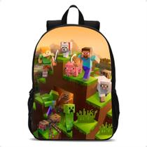 Mochila Infantil Escola Game Minecraft De Costas Lançamento