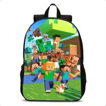 Mochila Infantil Escola Game Minecraft De Costas Lançamento