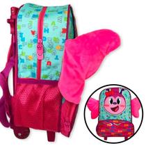 Mochila Infantil Escolar Borboleta Estampada Alça Ajustável