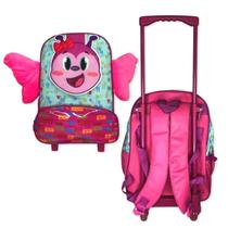 Mochila Infantil Escolar Borboleta Rodinha Rosa