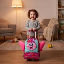 Mochila Infantil Escolar Borboleta Rosa com Rodinhas Resistente Impermeável 16 Polegadas Mochila Infantil Escolar Borboleta Rosa com Rodinhas Resistente Impermeável 16 Polegadas