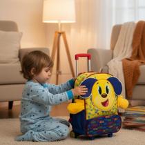 Mochila Infantil Escolar Cachorro com Rodinhas Amarela Resistente 16 Polegadas para Meninos e Meninas Mochila Infantil Escolar Cachorro com Rodinhas Amarela Resistente 16 Polegadas para Meninos e Meninas