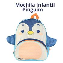 Mochila Infantil Escolar Clio Pet's com Alça Animais Cachorro Gato Pato Pinguim Tubarão Unicórnio