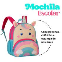 Mochila Infantil Escolar Com Alças Clio Pet - Unicornio Rosa
