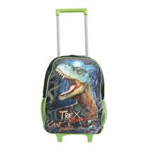 Mochila Infantil Escolar Com Rodinhas Dinossauro T-Rex
