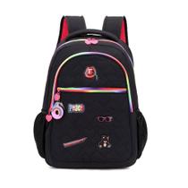 Mochila Infantil Escolar Costas Matelassê Patchs Poliester