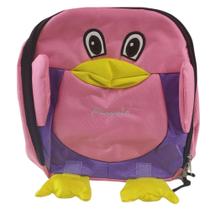 Mochila Infantil Escolar De Bichinho Pinguim Rosa Animais Fofos (AK006)