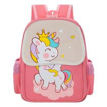 Mochila Infantil Escolar de Costas Divertida Aulas Passeio Modelo:Rosa e Branco Mochila Infantil Escolar de Costas Divertida Aulas Passeio Modelo:Rosa e Branco